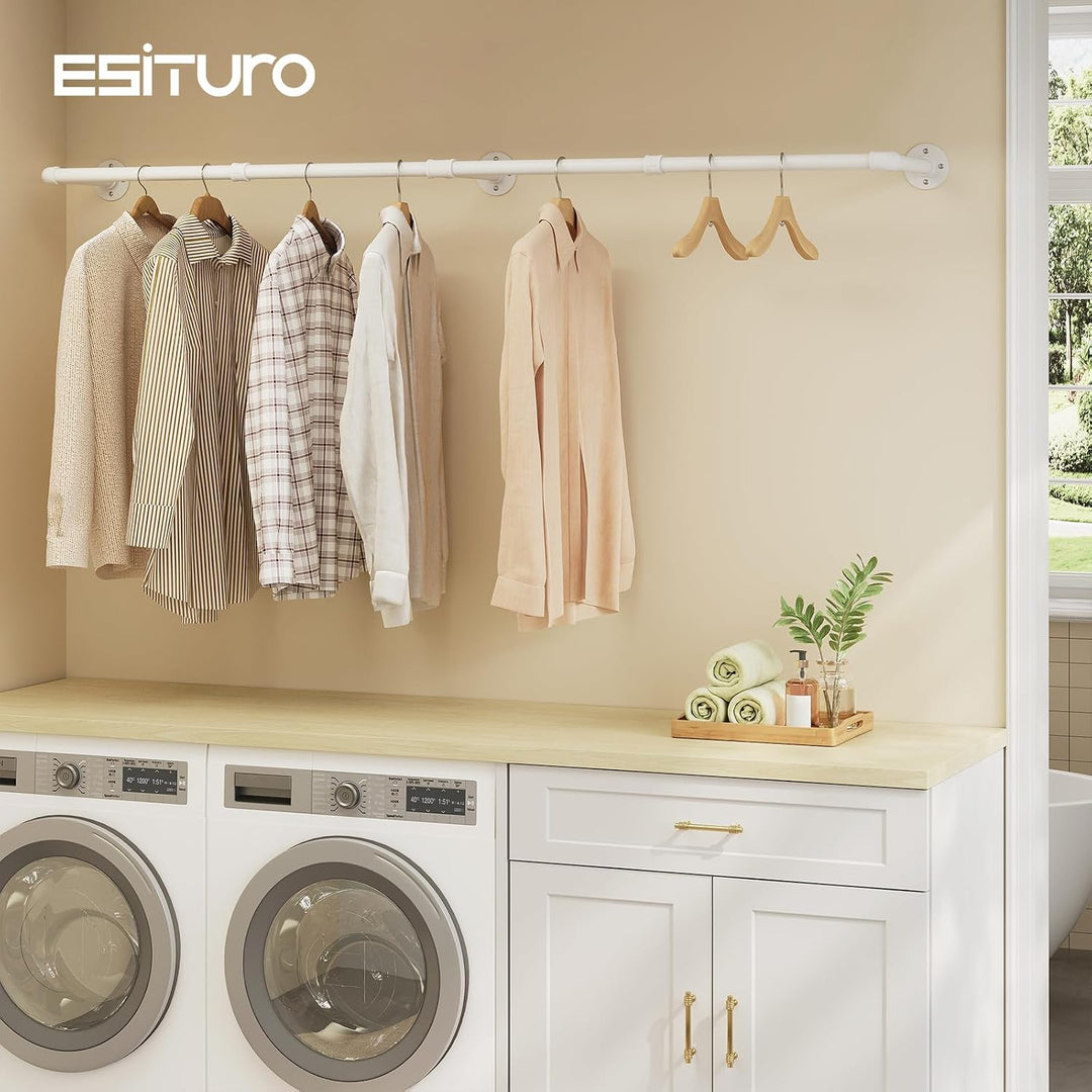 eSituro Kleiderstange Wandmontage, Garderobe Rohr industrial, für Flur Küche Wohnzimmer Badezimmer,