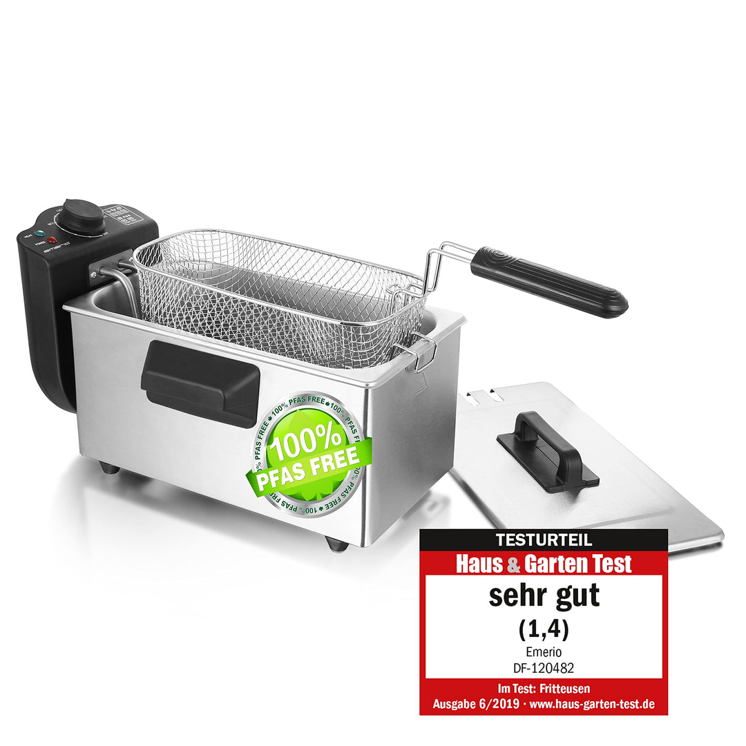 Emerio 3.0L Öl-Fritteuse mit Kaltzonen Technologie, "sehr gut 1.4" getestet von Haus & Garten 06/201