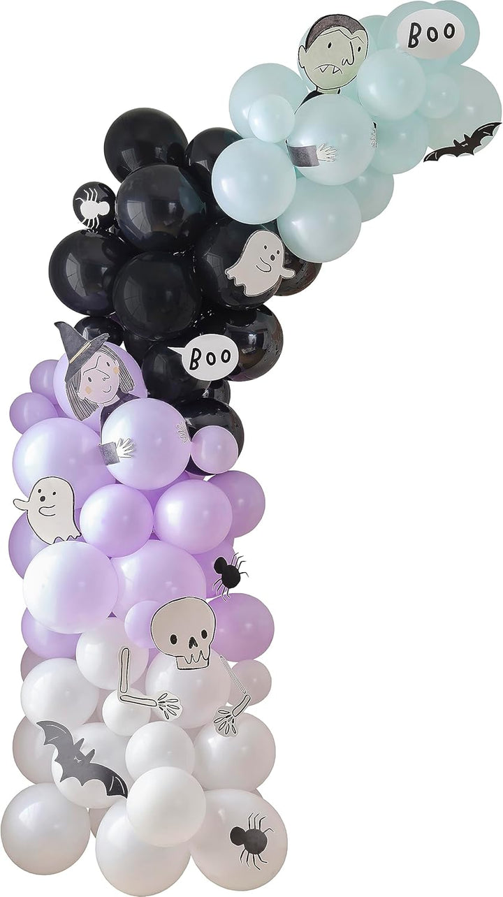 Ginger Ray Mehrfarbige Bogengirlande Dekoration mit Halloween-Charakteren 95 Luftballons Ballonbogen