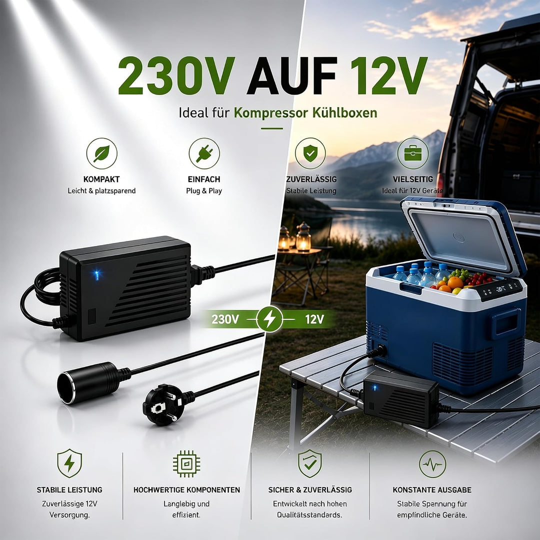 RGBER Spannungswandler 230V auf 12V, 230V auf 12V, Umwandler 230 auf 12 Volt, Gleichrichter 230V auf