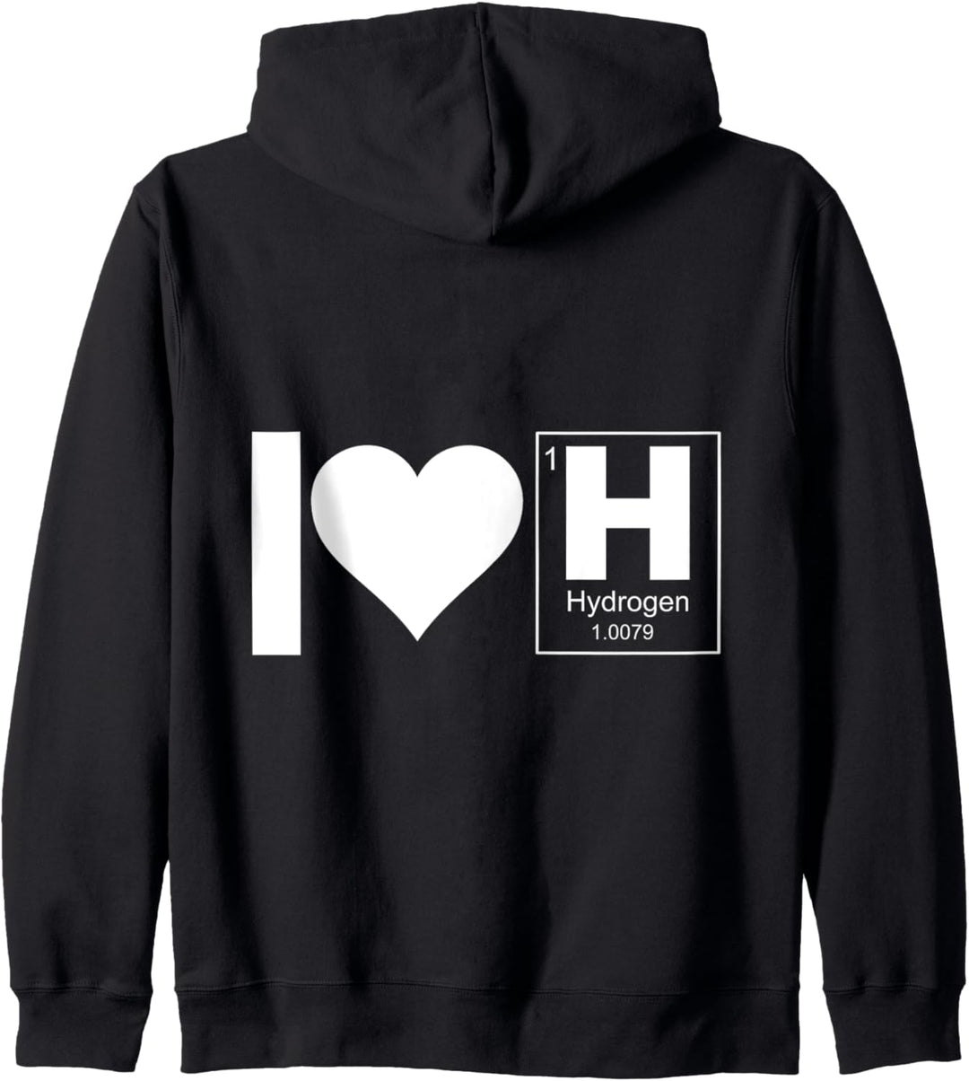 Ich liebe Wasserstoff Symbol H Clean Energy Hybrid Auto Kapuzenjacke