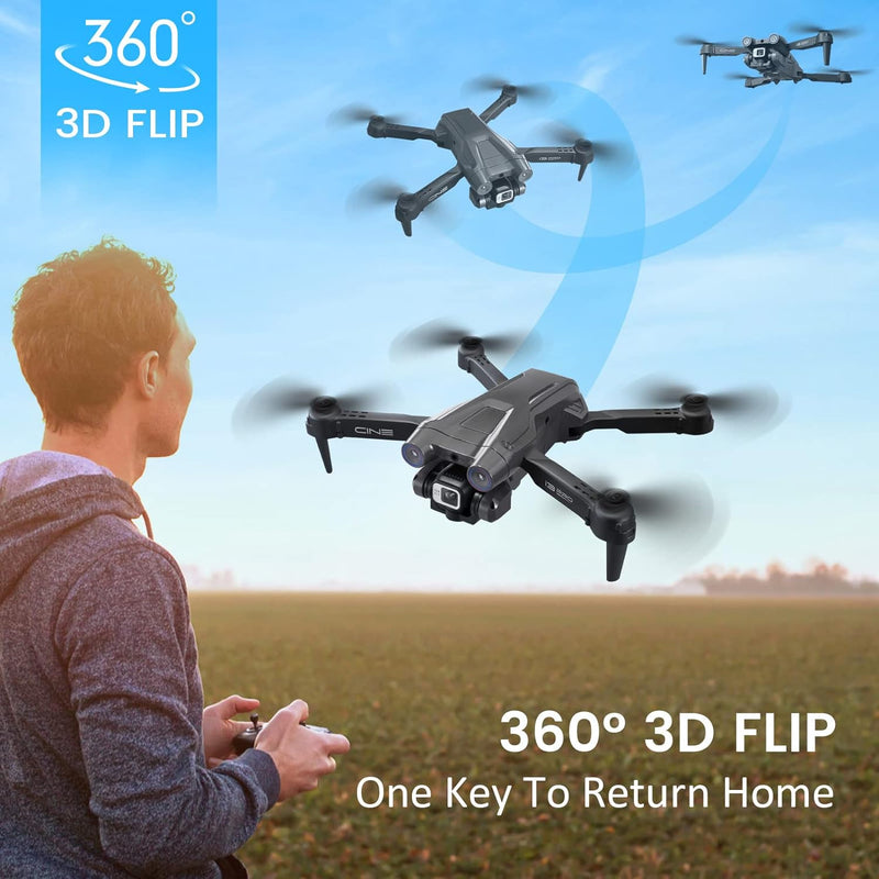 Mingfuxin Faltbare Drohne mit Kamera für Anfänger, RC Quadcopter Drohne mit App WIFI FPV Live-Video,