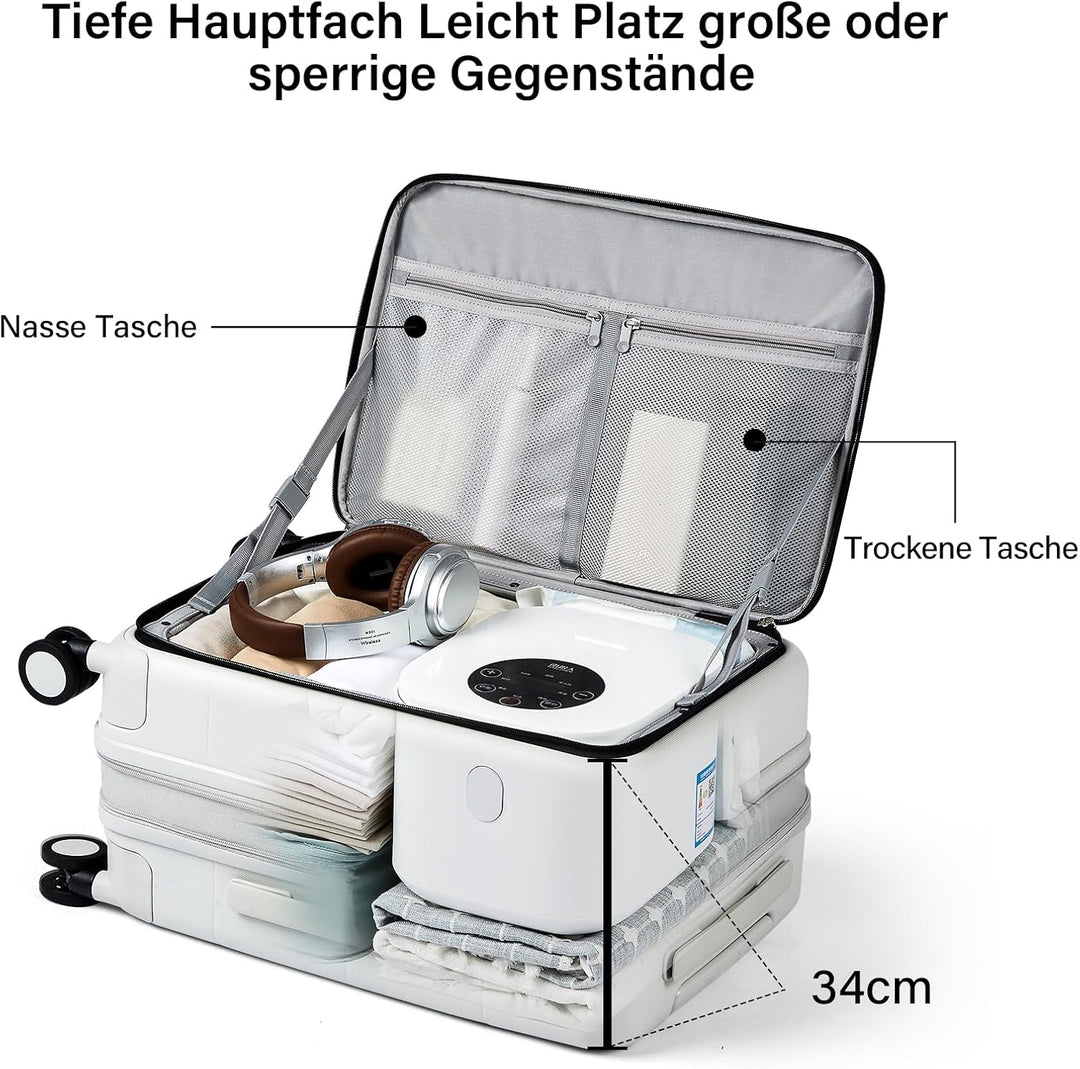 Hanke Koffer Gross Erweiterbarer Hartschalenkoffer Gross Leichter Frontöffnung Koffer mit TSA-Schlos