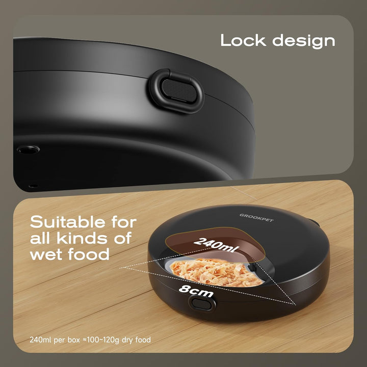 Futterautomat Katze Nassfutter Katzenfutter Automat: Futterspender Katze mit Programmierbarem Timer