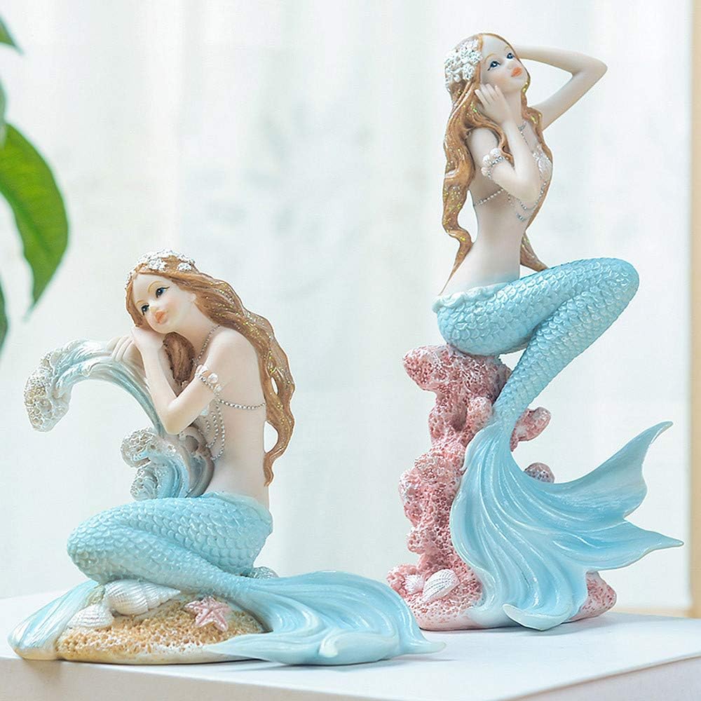 Rayberro Meerjungfrau-Badezimmer-Dekor, Meerjungfrau-Geschenke für Mädchen, 18.5 cm hohe Figur für Z