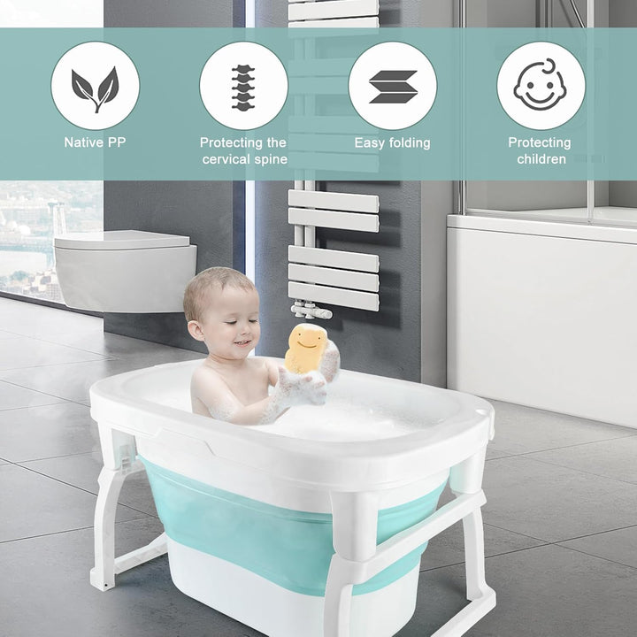 Supfine Faltbare Babybadewanne mit Badewannenhocker – Kinderbadewanne für Mädchen oder Jungen – von