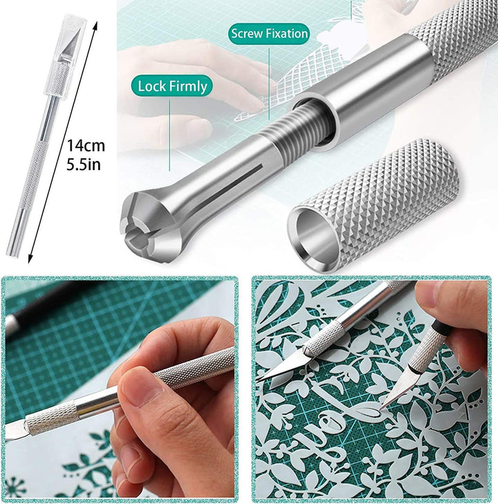 X SIM FITNESSX 39 Stück Plotter Zubehör, Skalpell Carving Craft Messer, Vinyl Jäten Werkzeuge DIY Ba