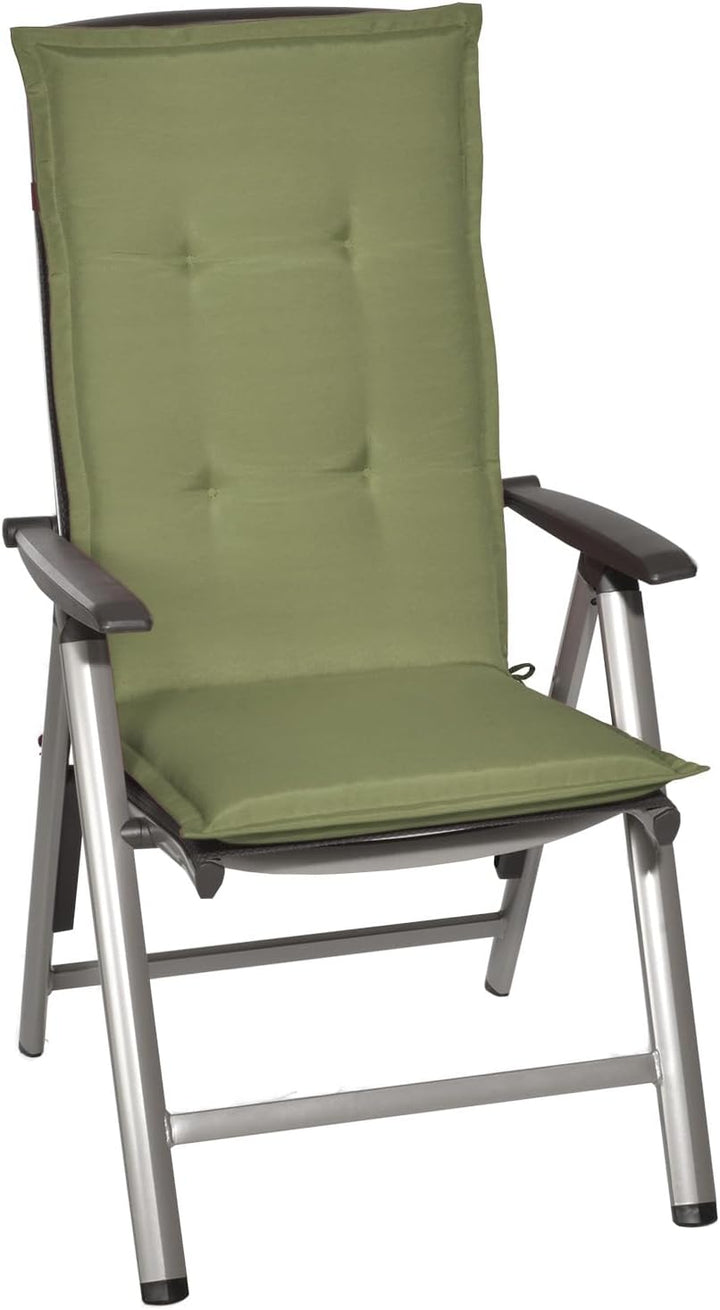 Beautissu 8er Set Gartenstuhlauflage 120x50x6 cm Loft HL Olivgrün – Hochlehner Polster Auflage, Sitz