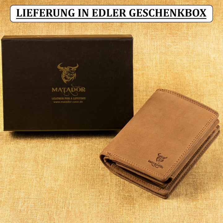 MATADOR XXL Leder Geldbörse Portmonee Herren Viele Fächer | Karten Geldbeutel Portemonnaie Herren mi