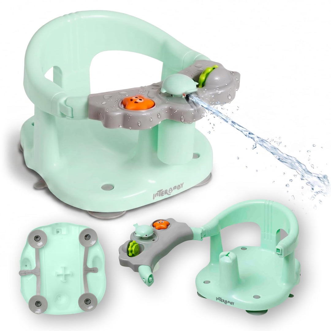 Interbaby Badewannensitz Baby Rutschfest mit Saugnäpfen | Baby Badewannensitz Sicher &amp; Ergonomisch |