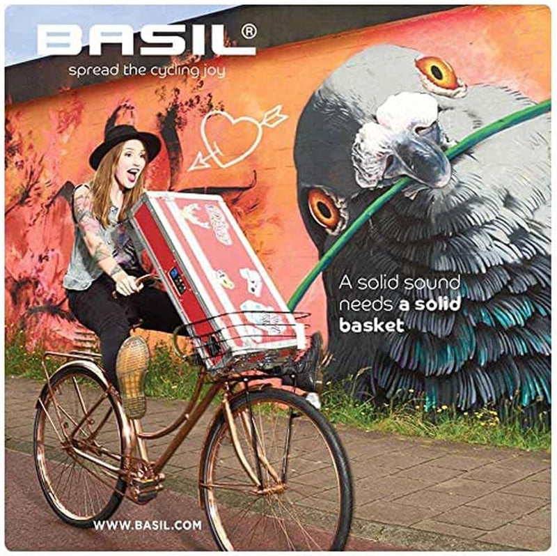 Basil Unisex – Erwachsene Robin Fahrradkorb 10 Kg silber, 10 Kg silber