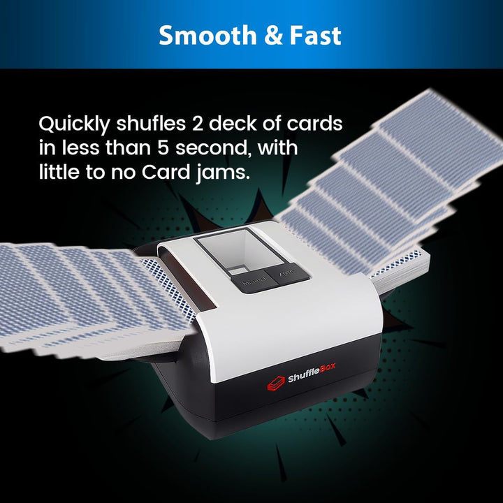 Shufflebox S1 automatischer Kartenmischer mit 2000mAh wiederaufladbarer eingebauter Batterie, 2-Deck