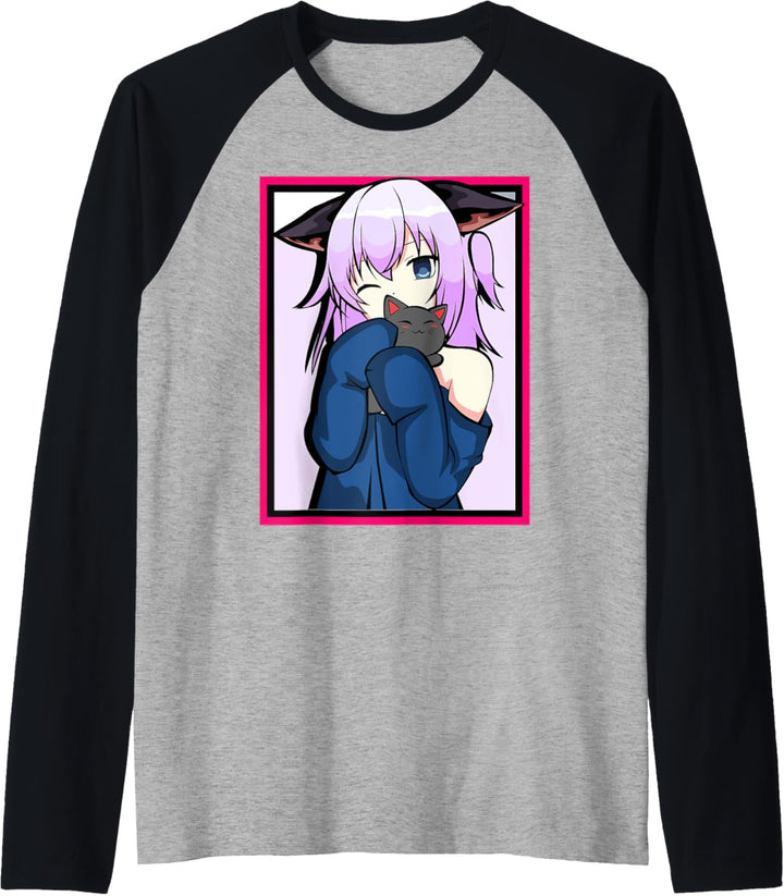 Anime Girl – niedliches Katzen-Design – Cosplay Raglan
