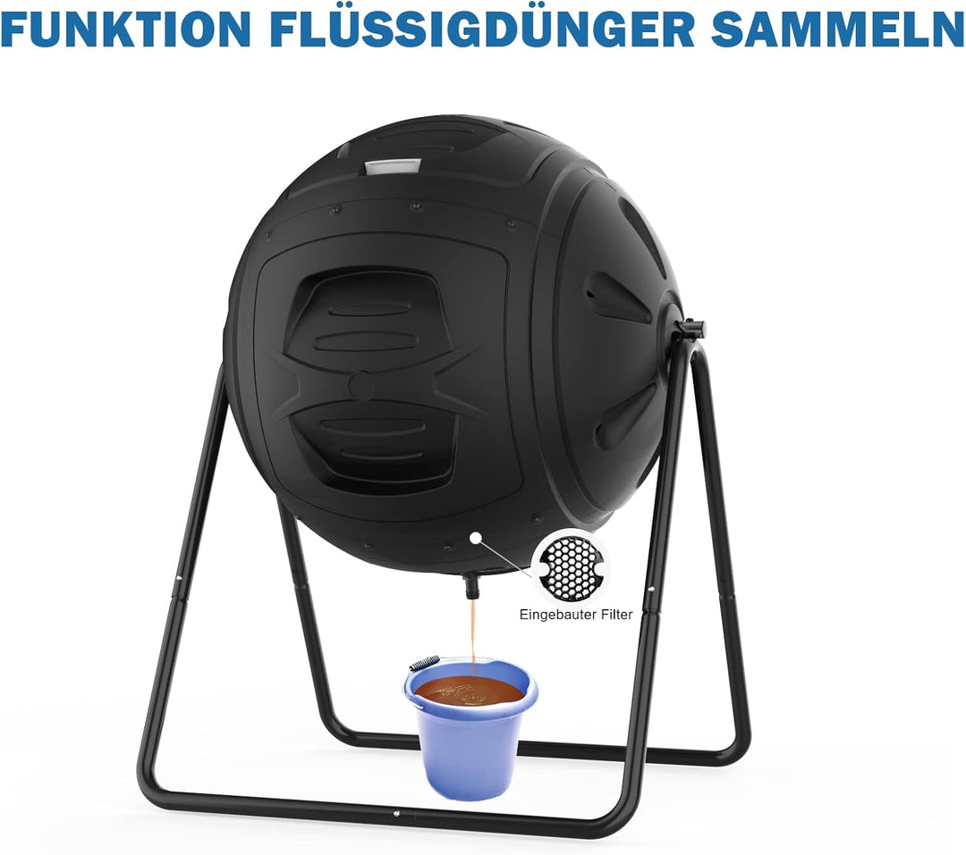 SQUEEZE master Multifunktionaler 130 Liter Tumbling Komposter für den Gartenabfall und Küchenabfälle