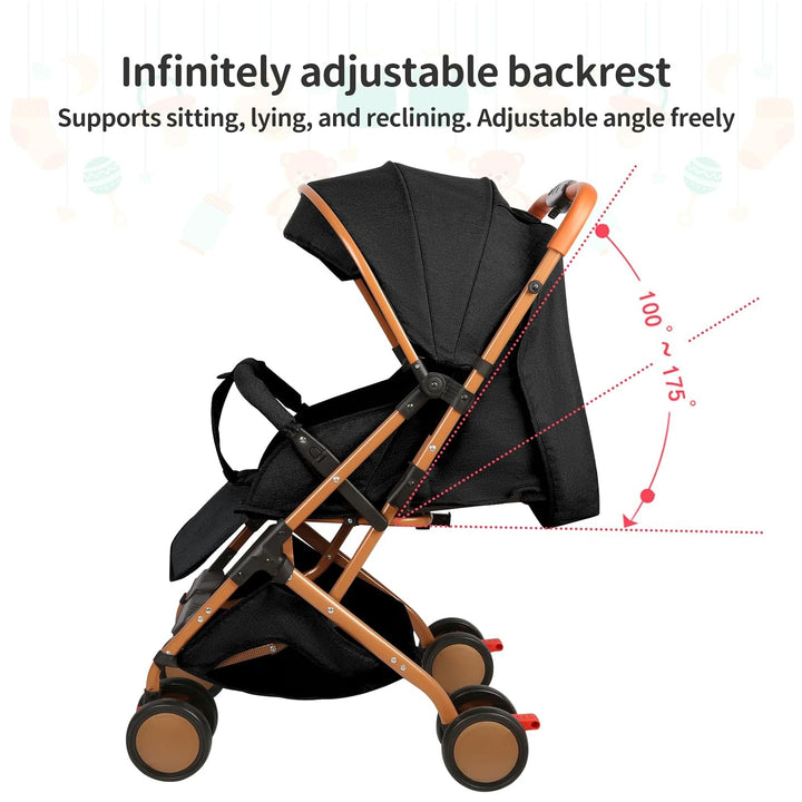 Supfine Kinderwagen für Babys, 0-3 Jahre, 15 kg, mit Rückenlehne &amp; Fussstütze, faltbar, mit einer Ha