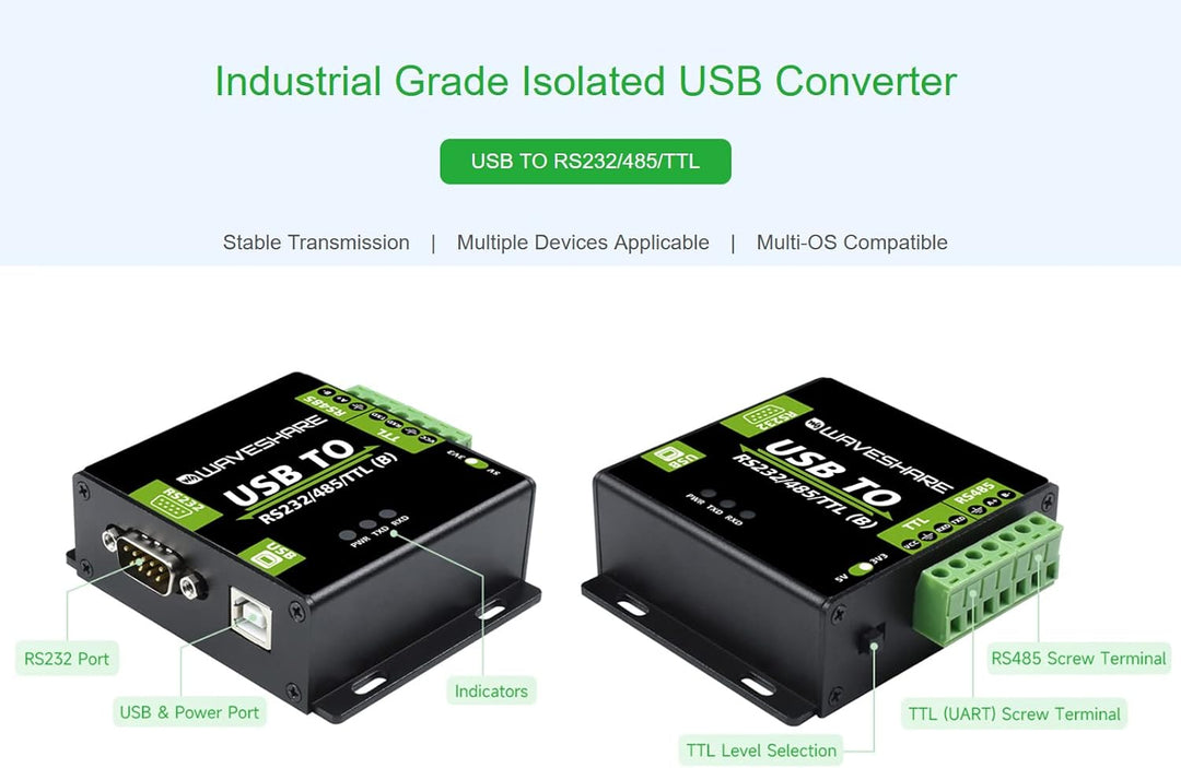 USB zu RS485/RS232/TTL Konverter Industrieller Digitaler Isolierter Konverter mit CH343G Chip, Multi