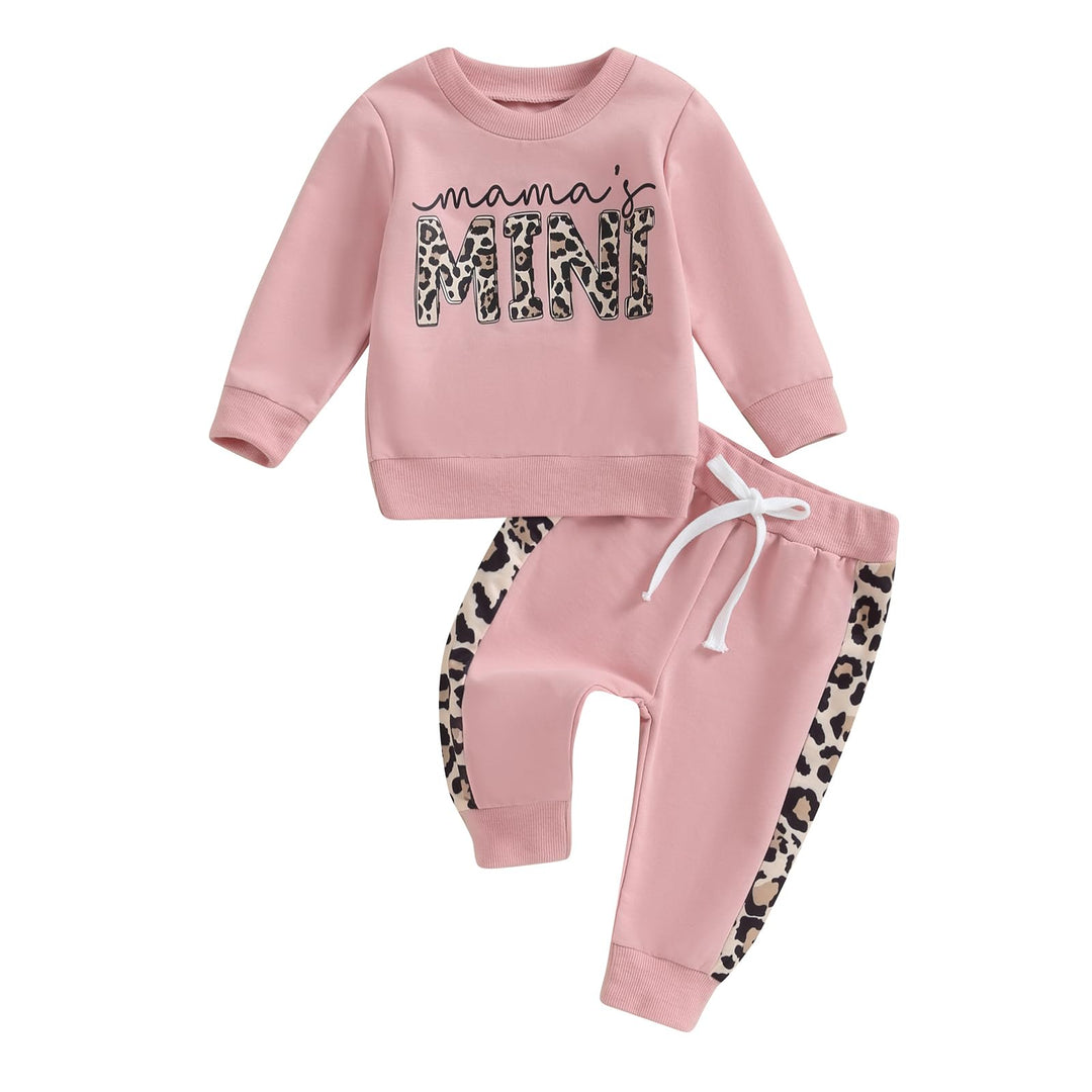 Geagodelia Baby Mädchen Kleidung Babykleidung Outfit Set Langarmshirt Sweatshirt + Leopard Hose Neug