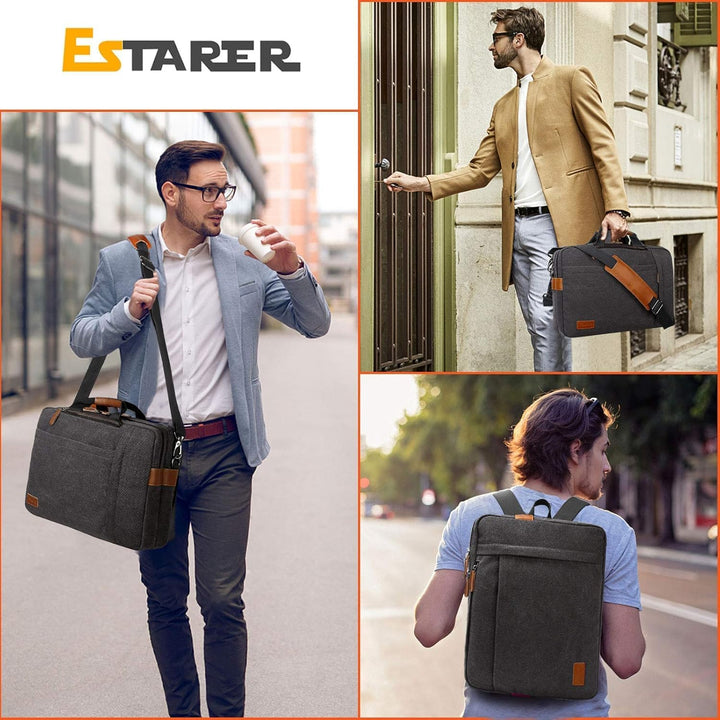 ESTARER umwandelbar Rucksack Laptoptasche Umhängetasche Messenger Bag 17/17,3 Zoll Multifunktions Ta