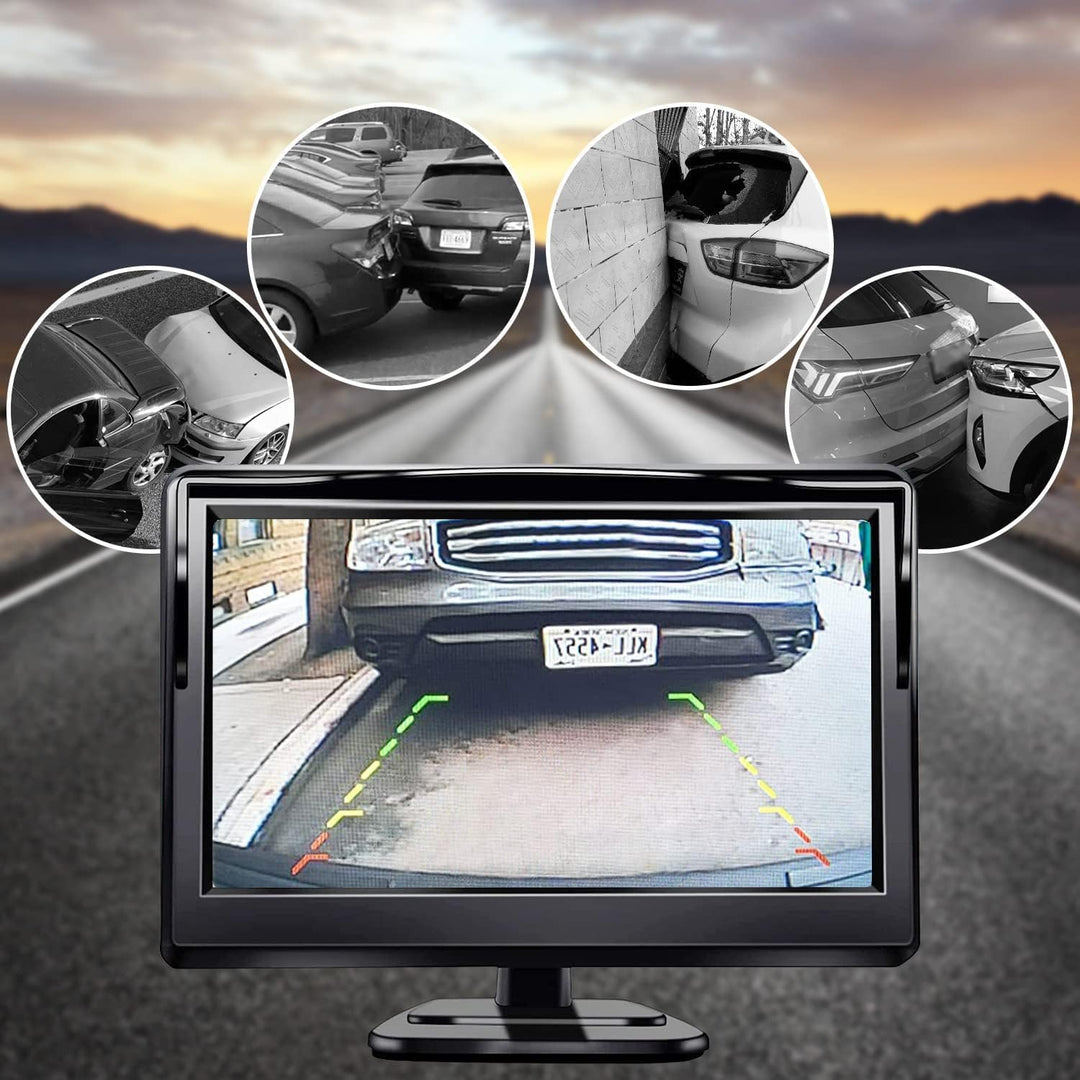 Kairiyard 5 Zoll HD Auto LCD Monitor mit 4LED Nachtsicht Wasserdicht Auto Rückansicht Rückfahrkamera