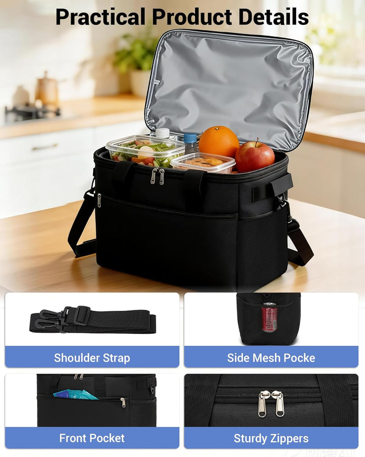 KONO Kühltasche Gross Faltbar 20L 30L – Isoliertasche Thermotasche bis zu 12h Kühlung, Auslaufsicher