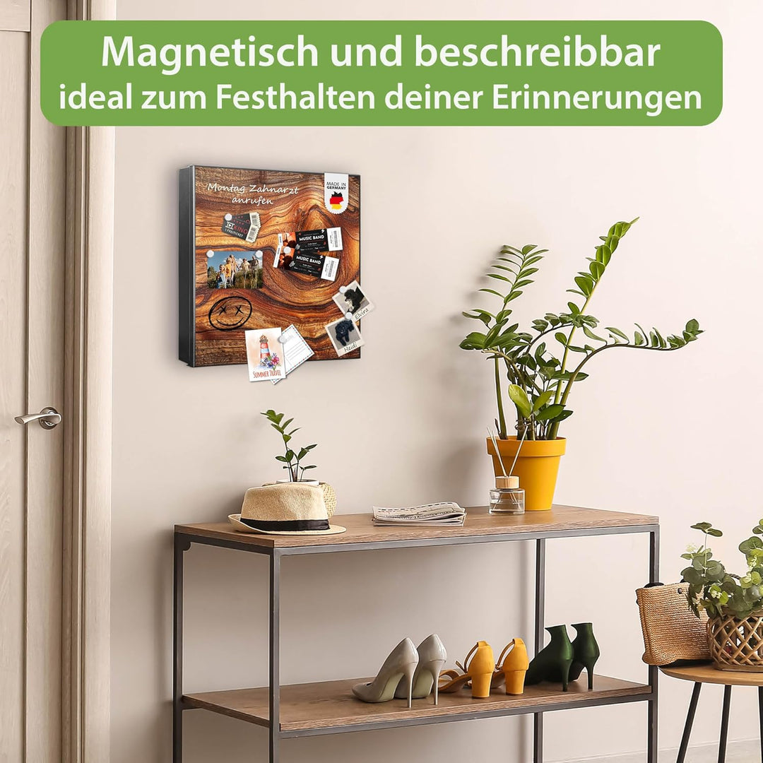 banjado Grosser Schlüsselkasten Glas - Schlüsselbox 30x30cm mit 50 Haken - Schlüsselkasten modern fü