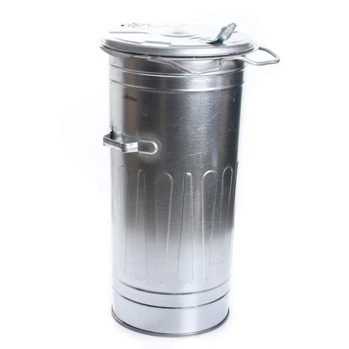 rg-vertrieb Mülltonne 110L verzinkter Stahl Müllbehälter mit Deckel und festen Rädern – robuste Abfa