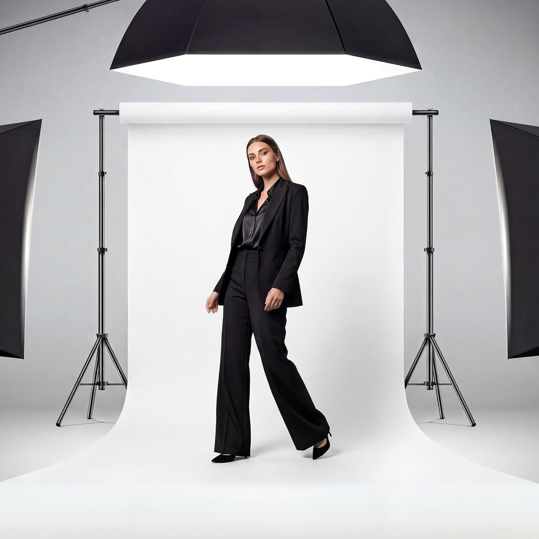 Walimex pro Fotohintergrund aus Karton 1,35x10m, weiss I Fotoleinwand als Backdrop für den professio