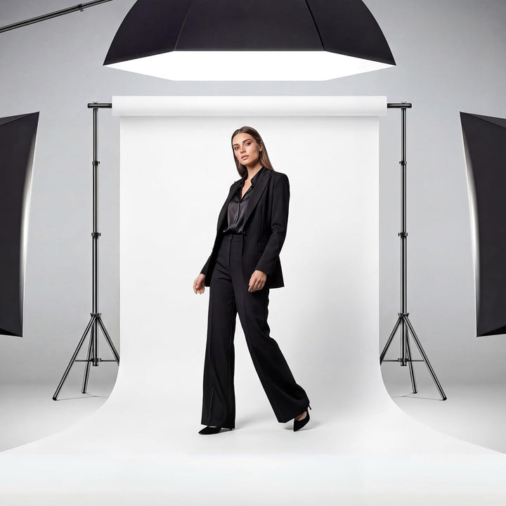 Walimex pro Fotohintergrund aus Karton 1,35x10m, weiss I Fotoleinwand als Backdrop für den professio