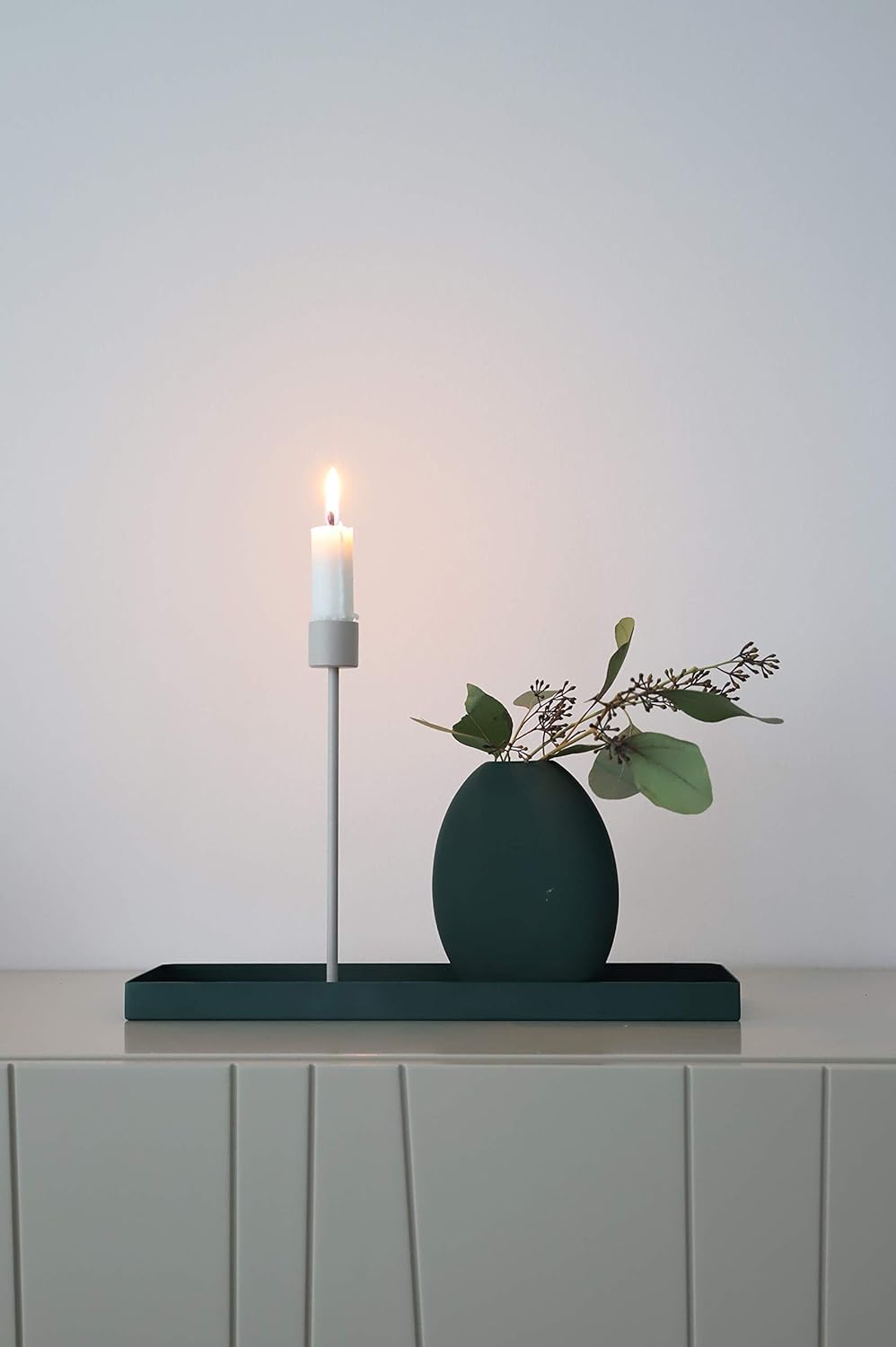 Cooee Design Pastille Vase, Keramik, Dark Green, L : 15, B: 4, H: 14 CM L : 15, B: 4, H: 14 CM Dark