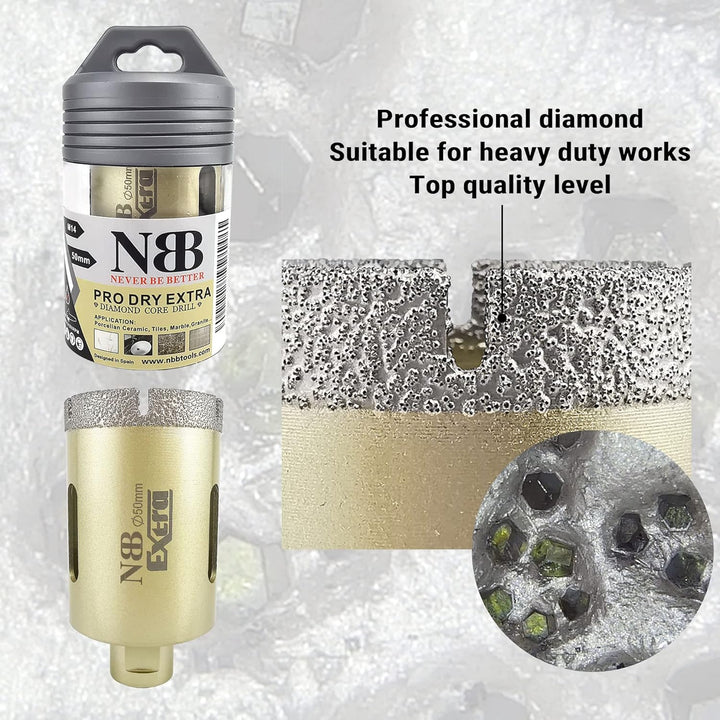 NBB vakuumgelötete Diamant lochsäge mit M14 Diamantbohrer Diamantkrone zum Trocken- oder Nass bohren