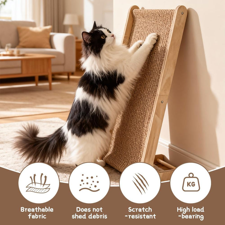 Kratzbrett Katze, 72 cm Hohe L-förmiger Kratzpappe für Katzen, Sisal Kratzbretter Katze, Verschleiss