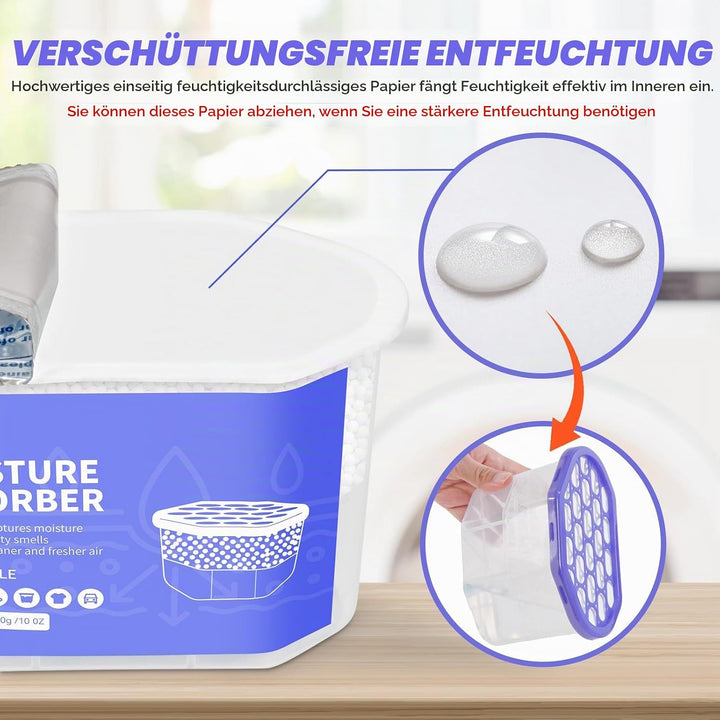 CLEVAST 6x Luftentfeuchter Box, Feuchtigkeitsentferner Absorber, Raumentfeuchter für Küche, Bad &amp; Wo