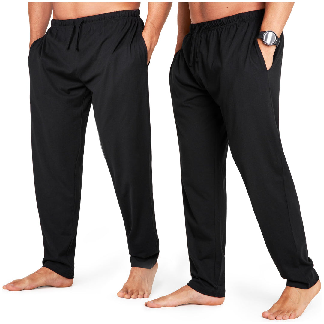 CityComfort Herren Schlafanzughose Lang mit Seitentaschen &amp; elastischem Bund, 2er Pack XXL Bund mit