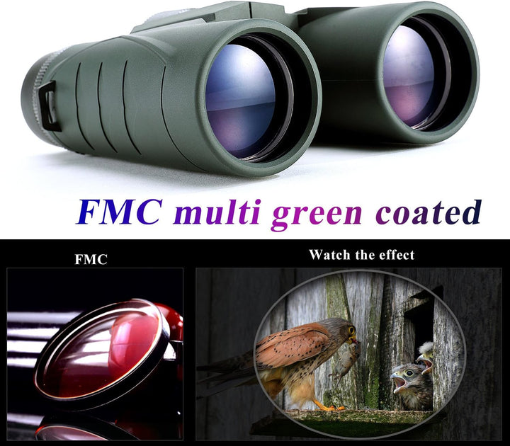 NOCOEX 10x42 Fernglas Erwachsene，Hochleistungs Vergrösserung Tragbar Ferngläser，Ideal für Vogelbeoba