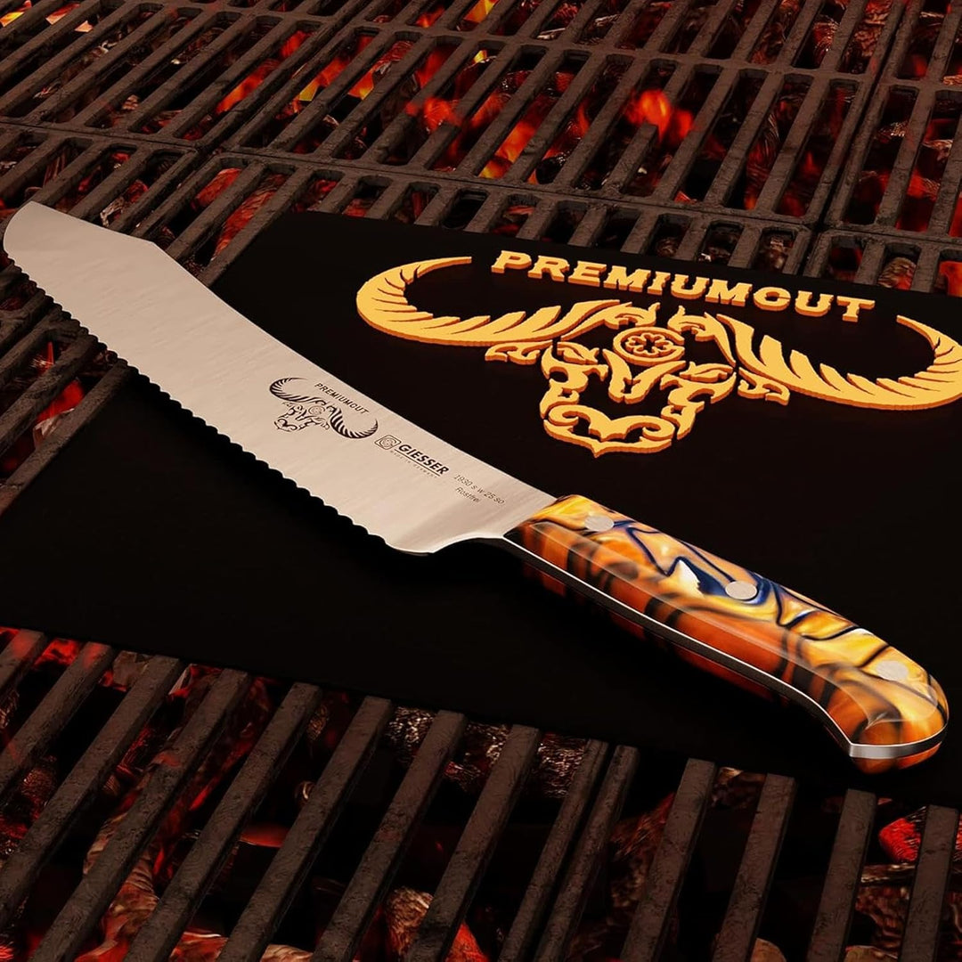 GIESSER seit 1776 - Made in Germany - Brotmesser 25 cm Spicy Orange, PremiumCut Wave No 1, Wellensch