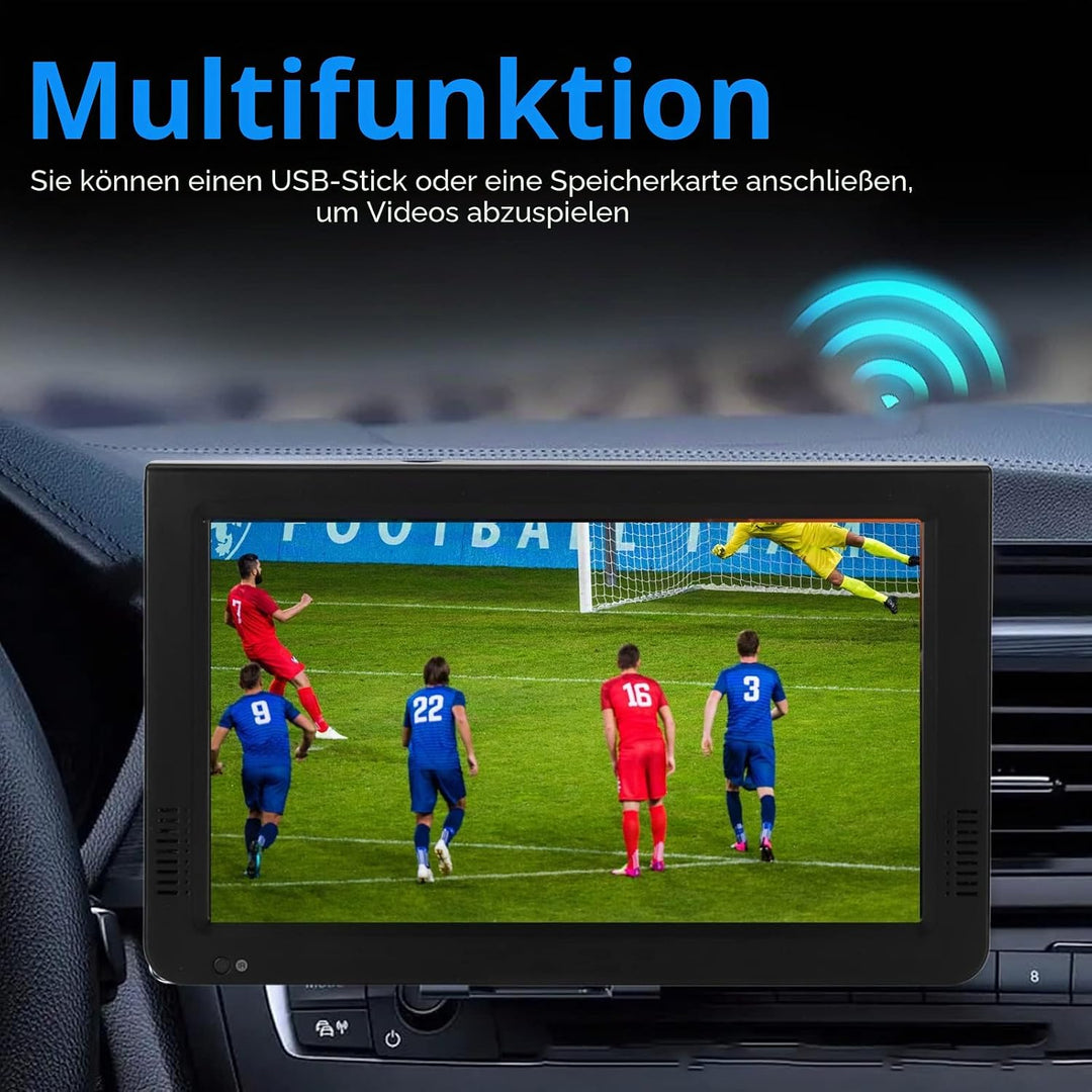 Tragbarer 10 Zoll Digital Fernseher, DVBT/T2 Tragbarer Fernseher 16:9 TFT LED 1080P HDMI Videoplayer