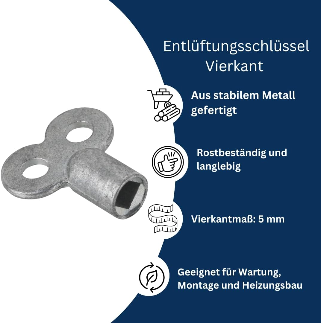 Thermostat Uni LV weiss – mit FLÜSSIGFÜHLER + Entlüftungsschlüssel 5 mm Vierkant, 10er Set – präzise