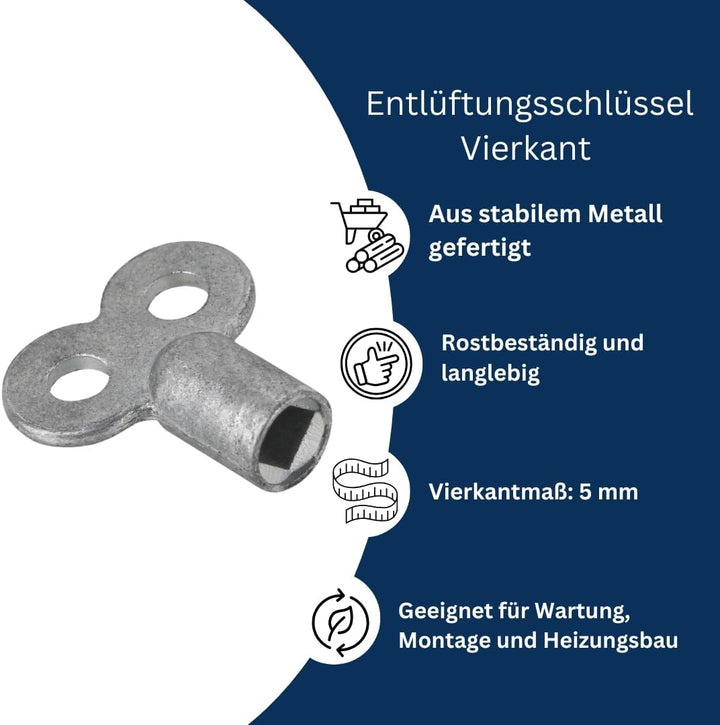 Thermostat Uni LV weiss – mit FLÜSSIGFÜHLER + Entlüftungsschlüssel 5 mm Vierkant, 10er Set – präzise