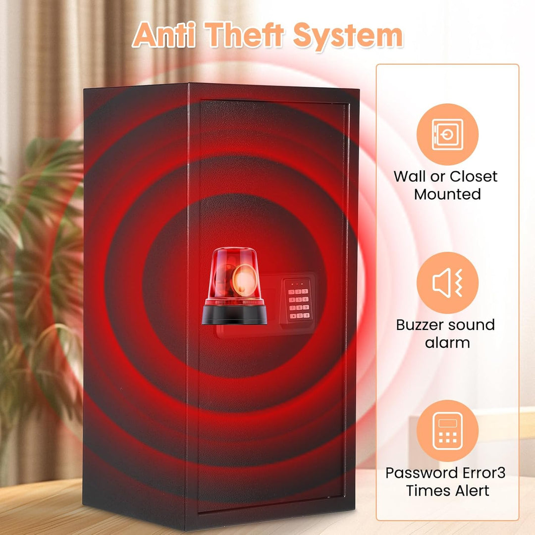 Garvee 74L Safe Tresor mit Zahlencode, Schlüssel &amp; Feuerfester Tasche, Tresor für Zuhause / Hotel, A
