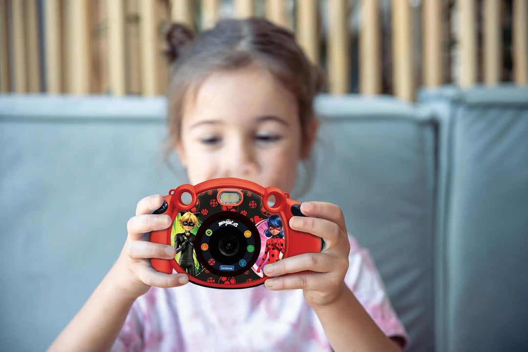 Lexibook - Miraculous Ladybug Cat Noir - 4-in-1-Kinderkamera mit Foto-, Video-, Audio- und Spielfunk