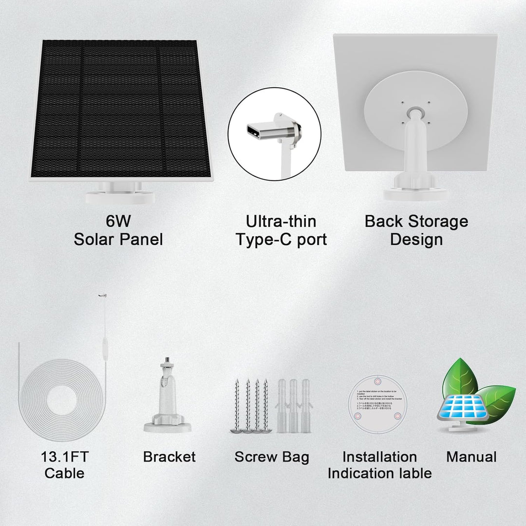 Solarpanel für Ring-Türklingel (2024), 6-W-Solarladegerät für batteriebetriebene Ring-Türklingeln, u