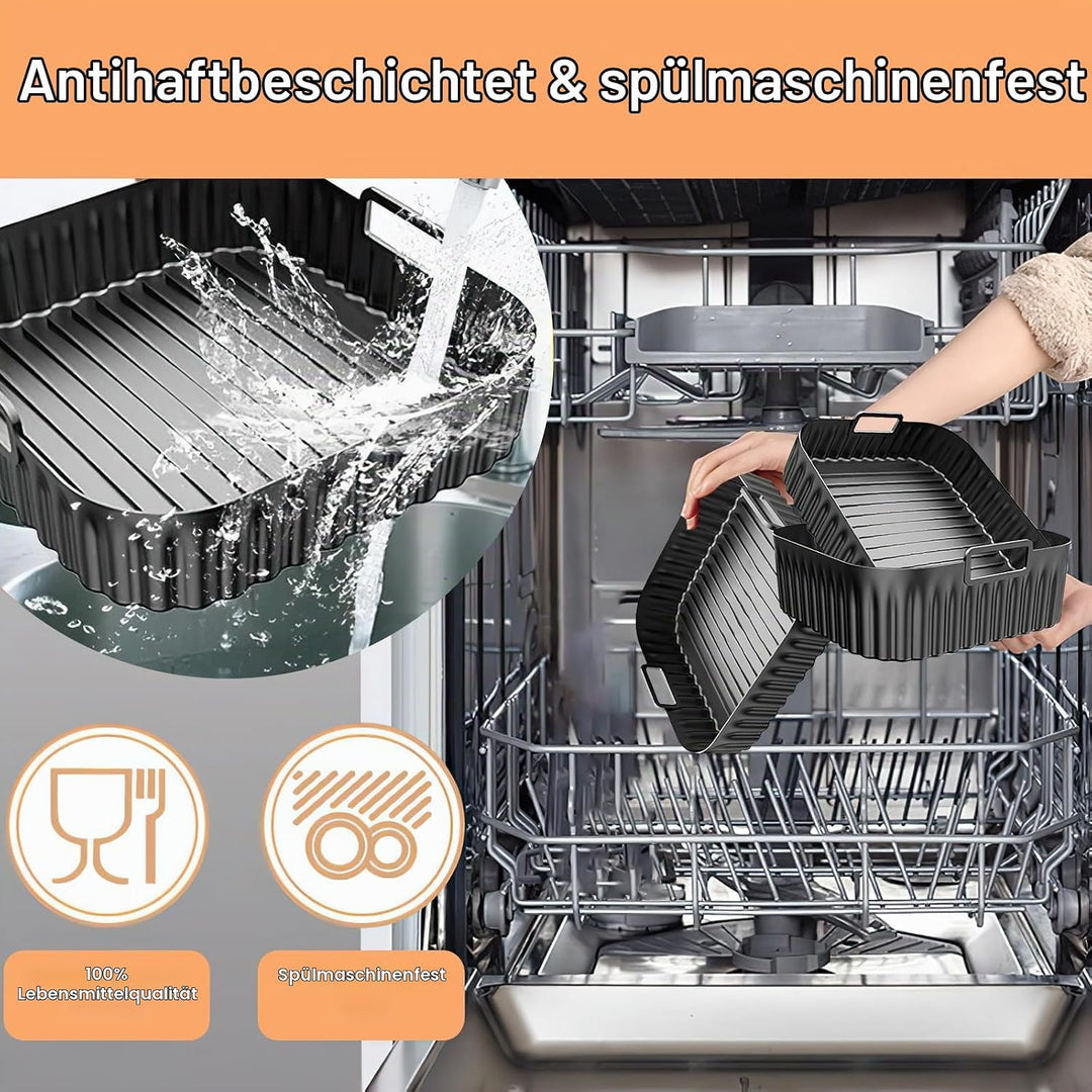 Silikonform Heissluftfritteuse Zubehör für Cosori Turbo Tower/Pro/Smart, Airfryer Zubehör 10,8L Doub