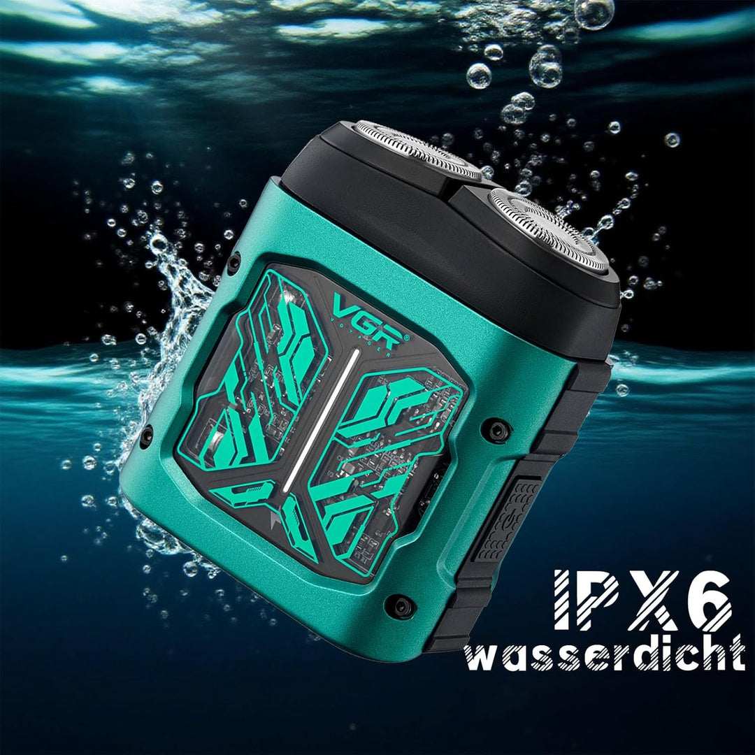 VGR 344 Mini Rasierer Herren, Elektrorasierer Herren mit Magnetischen Doppelrotationsköpfen für Einf