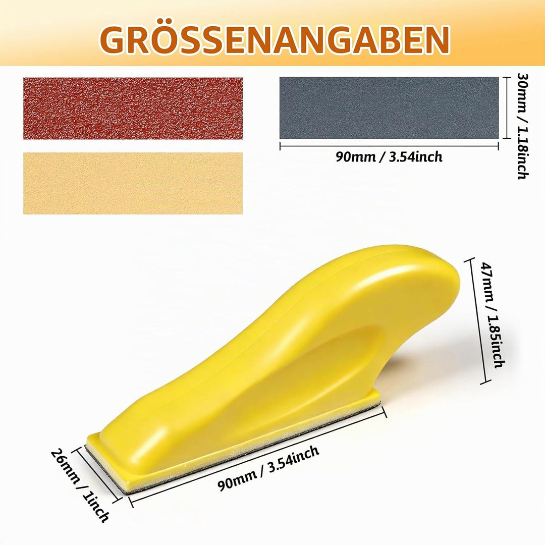 180 Stück Schleifpapier Set für Mini-Detailschleifer, Schleifblock mit Körnung 80-1000 für Holz, eng
