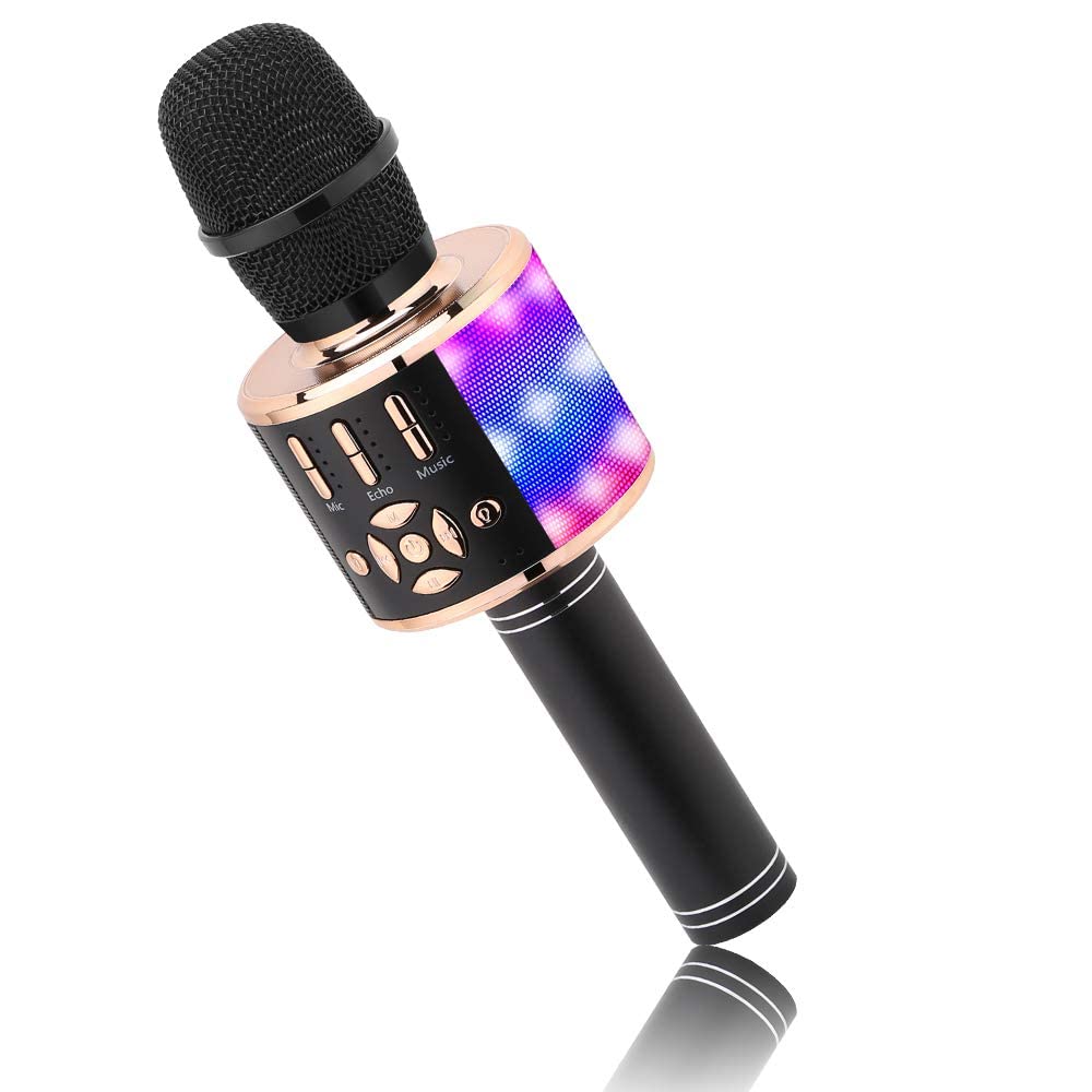 BONAOK Mikrofon für Kinder Drahtlos, Magic Sound Karaoke-Mikrofon, 4 in 1 Bluetooth Karaoke Maschine