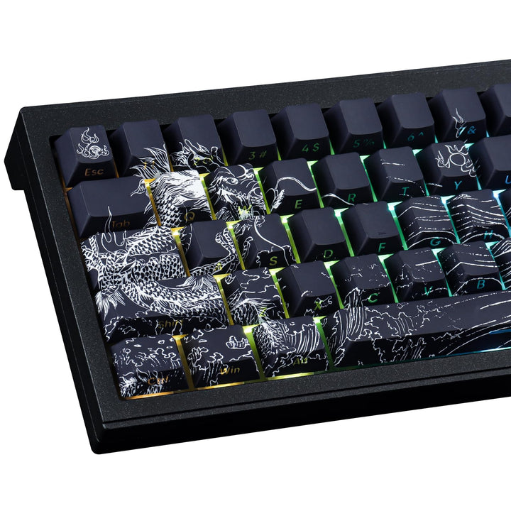 PBT Tastenkappen, 135 Tasten Double Shot Tastenkappen Seite graviert Transparent Keycap Set Cherry P