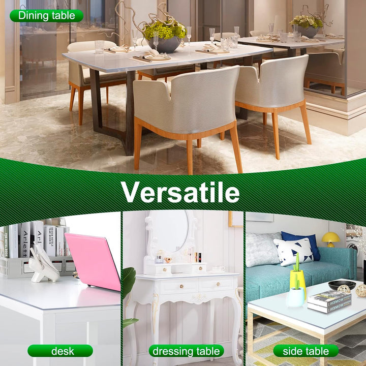 WOLTU Tischfolie Transparent 2mm aus PVC, Glasklare Tischdecke als Tischschutz, Wasserfest, Hitzebes