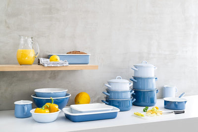 Riess, 0638-128, Königskuchenform 30 x 10cm, Emaille, CLASSIC Edition NATURE BLUE MEDIUM, 0,795kg, 1