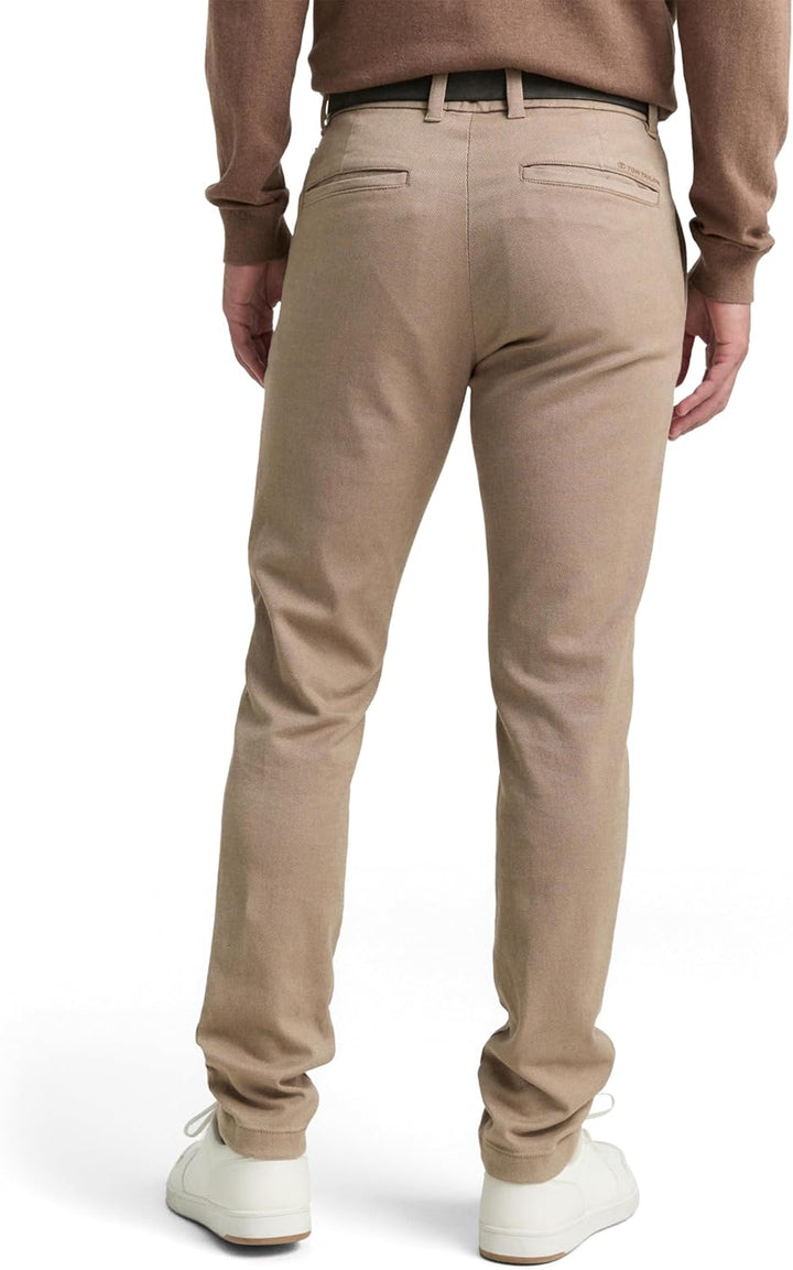 Tom Tailor Herren Slim Fit Chino Hose aus Stretch Piqué mit Gürtel 29W / 32L 38564 - Beige Brown Zig