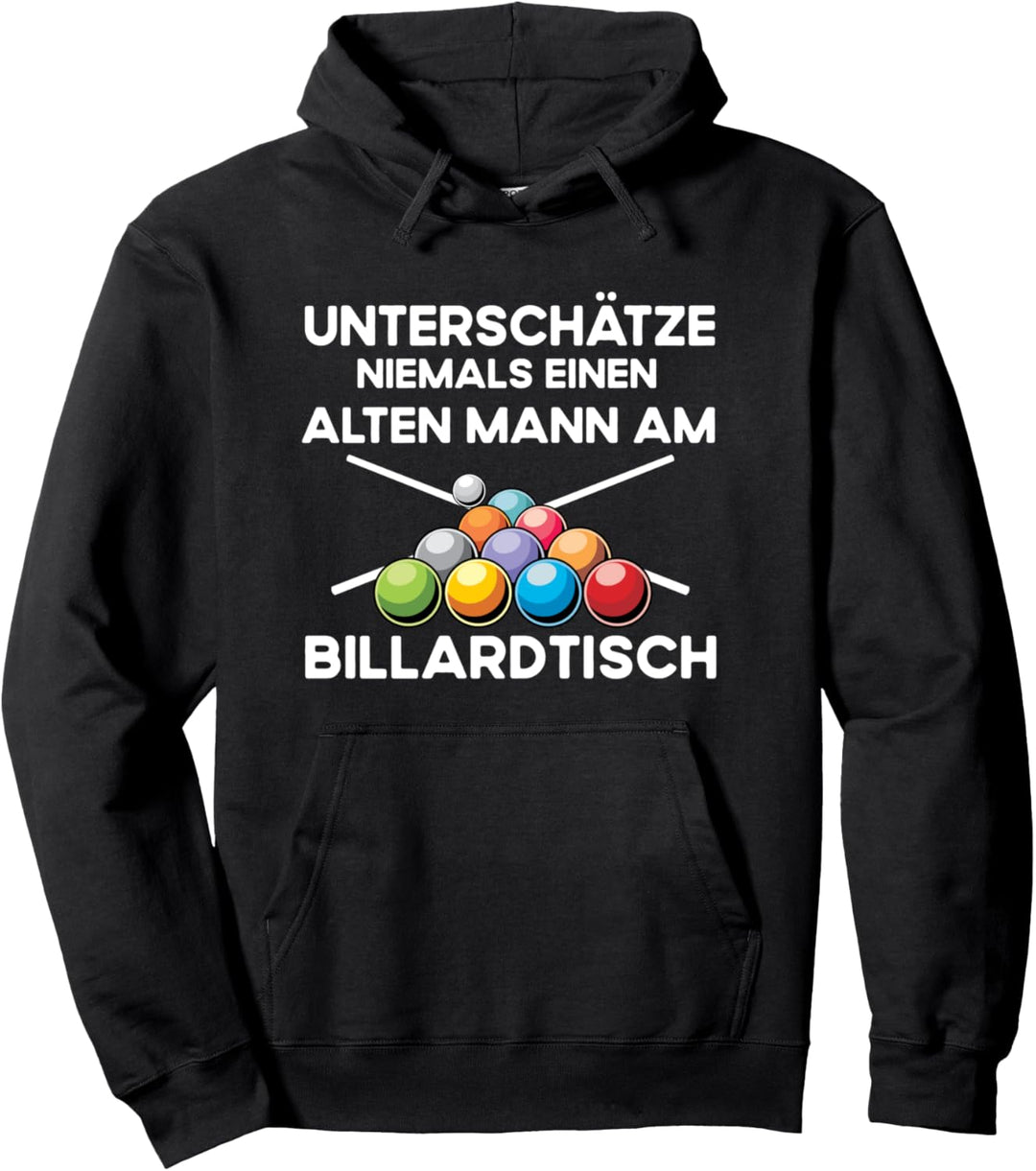 Billard Pool Snooker Opa Rentner Kreide Billardkugel Pullover Hoodie